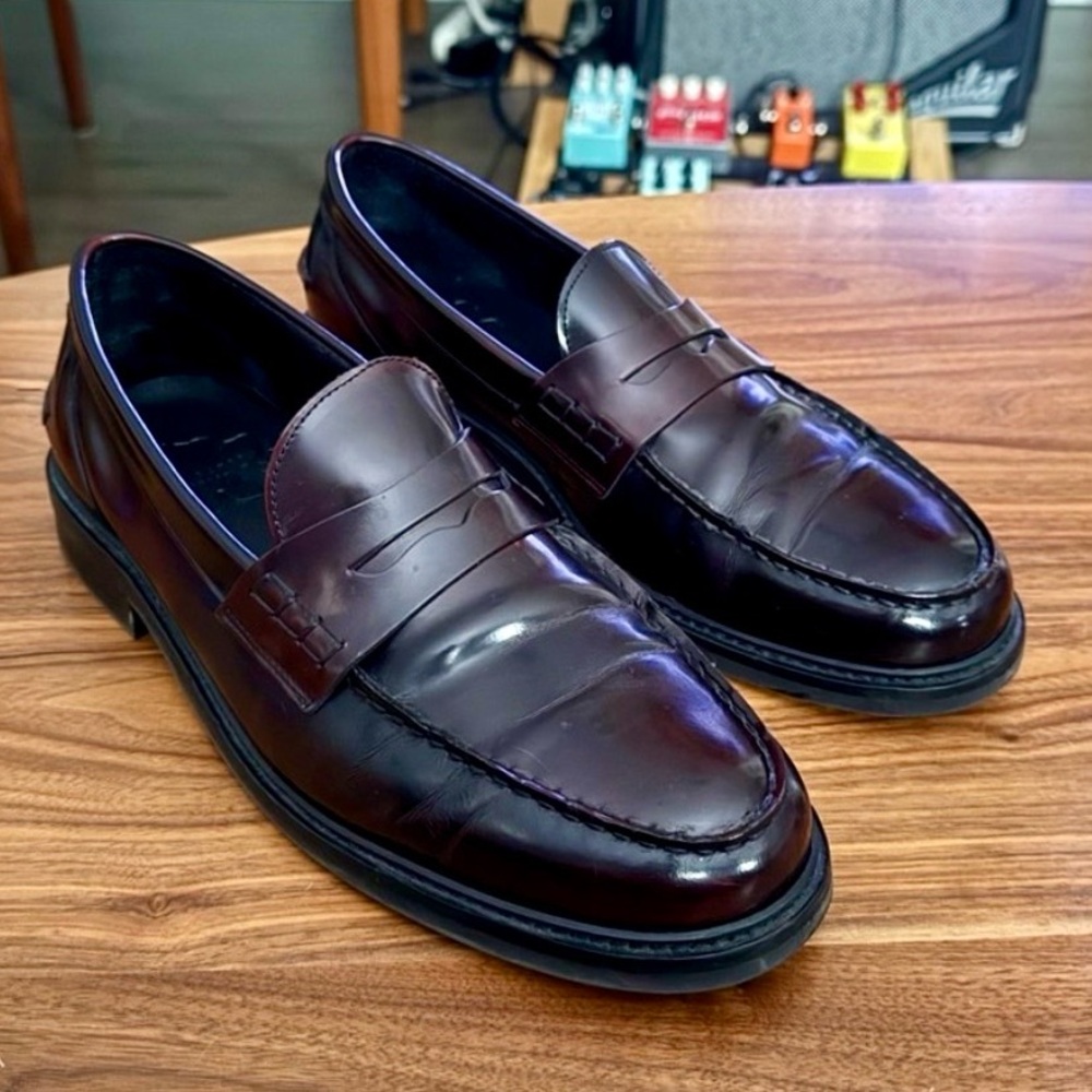 Ted Baker Oxblood Leather Penny Loafers